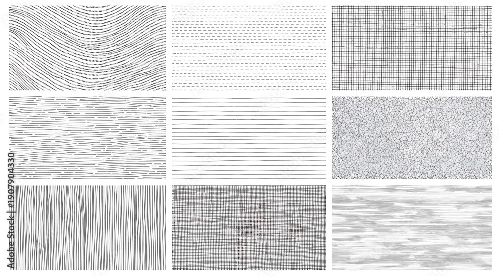 Fototapeta premium A collection of black and white images with different patterns