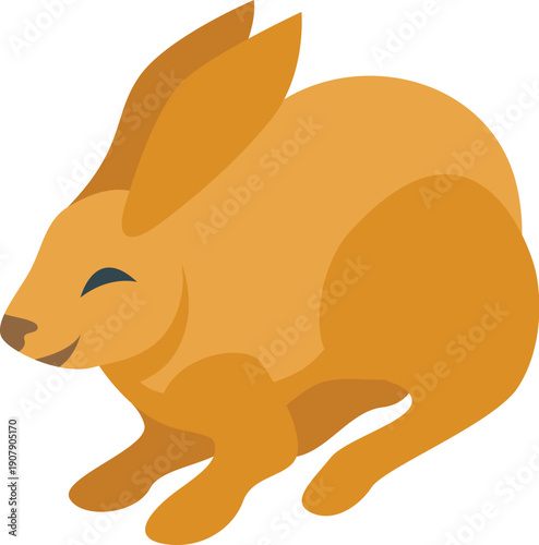 Adorable golden rabbit relaxing peacefully, a charming representation of tranquility and contentment