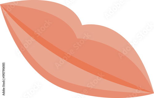 Illustration of slightly open glossy lips, representing sensuality, beauty, and cosmetics