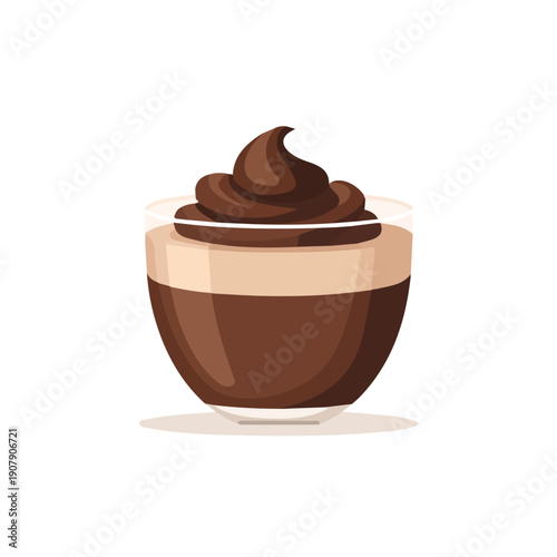 2D flat vector illustration of Chocolate Mousse, designed in a clean icon style and isolated on a white background.