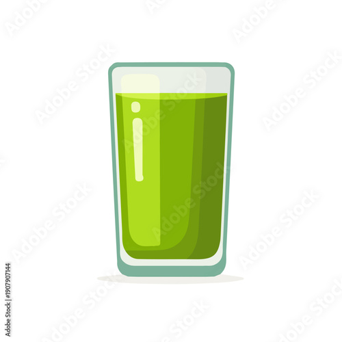 Simple flat 2D vector graphic of Green Juice, modern icon look, displayed on a pure white background.