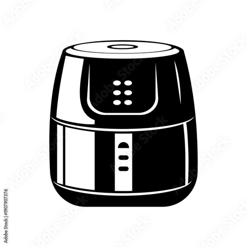 black and white air fryer design art