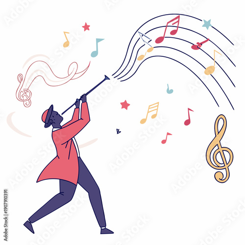 Playful Musician Joyfully Conducting an Invisible Orchestra with Energetic Hand Gestures, Expressing Passionate Music.