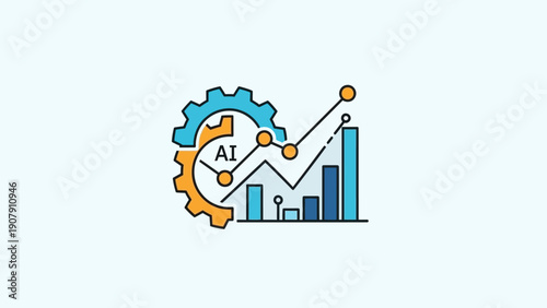 Artificial Intelligence Data Analysis and Growth Chart.