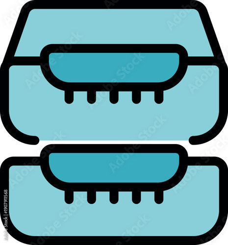 Double decker lunchbox ensuring a separated and organized meal, perfect for work, school, or picnics