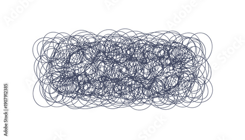 Vector scribbles texture, blue tangled lines, abstract background, for website or presentation overlay, scribble pattern