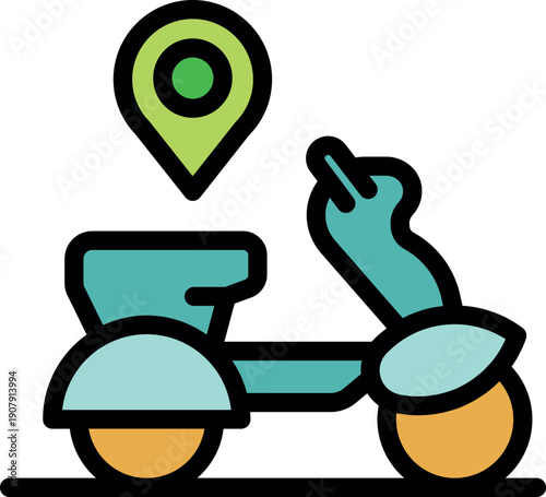 Scooter sharing service pinpointing vehicle location for easy pickup and delivery
