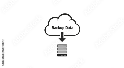 Cloud Backup Data Storage Server Icon.
