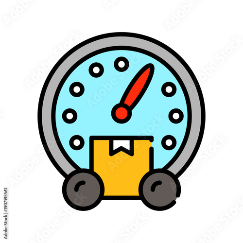 last mile delivery color line icon.