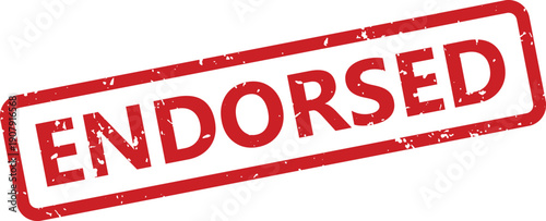 The prominent word ENDORSED is displayed on a red rubber stamp against a clean white surface