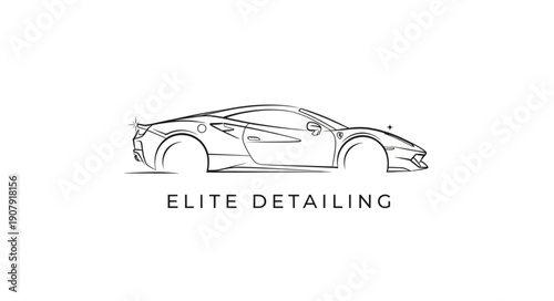 Elite Detailing Car Service Logo Design.