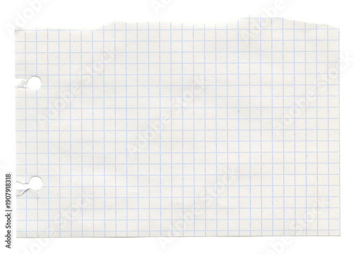 Fotografia White grid checkered notebook journal paper piece