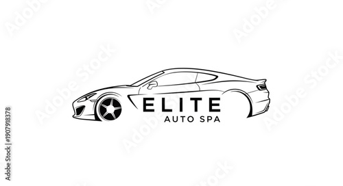 Elite Auto Spa Car Logo Design.