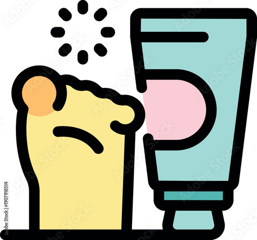 Soothing injured toe with ointment, providing relief and promoting healing