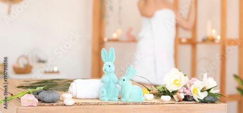 Easter rabbits with candles...