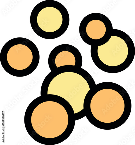 Golden bubbles floating, creating a festive and joyful atmosphere, perfect for celebratory designs