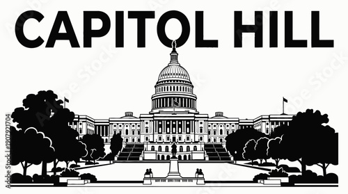 capitol hill political landmark district in washington america usa representing democracy government architecture historic national federal institution power administration monument travel tourism