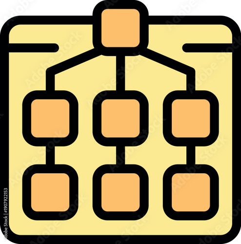 Multilevel marketing scheme visualized on a tablet, showing connections and hierarchy within a business structure