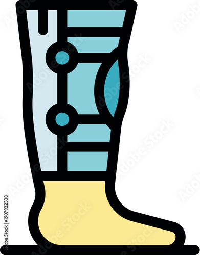 Knee brace providing support and stability to injured leg, aiding recovery and mobility