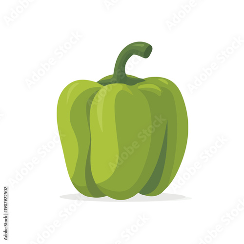 Bell Pepper in a clean 2D flat vector icon style, minimal and simple, set on a plain white background.