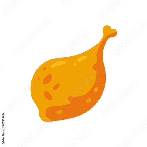 2D flat vector illustration of Tandoori Chicken, clean and minimal icon style, isolated on white background.