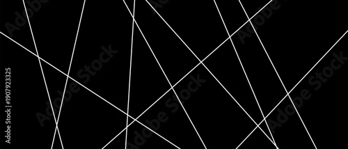Chaotic black and white composition with angular diagonal elements. Contemporary asymmetric texture featuring irregular straight segments in minimalist monochrome style. Vector illustration bg.