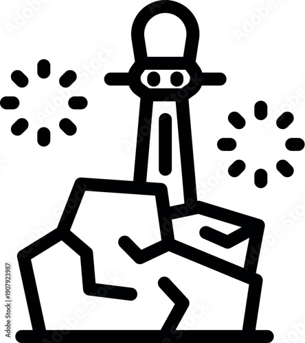 Mining equipment extracting precious stones from the ground using explosions