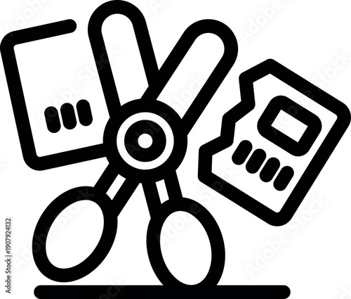 Scissors cutting a credit card, representing debt management, financial freedom, and consumer protection