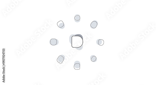 Vector metallic rivets and central buckle, industrial hardware components, for design or mockup, Isolated on transparent background, png