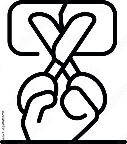 Scissors cutting credit card representing shopping addiction problem and personal finance issues