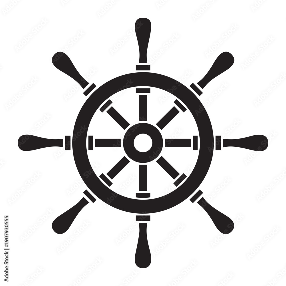 Obraz premium Nautical Ship Wheel Icon