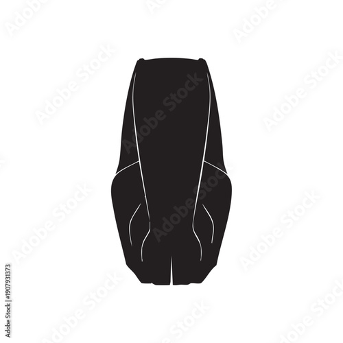 Modern computer mouse silhouette icon, gaming mouse top view vector illustration, technology peripheral symbol,