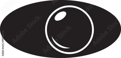Abstract eye silhouette vector illustration line art with circular pupil design