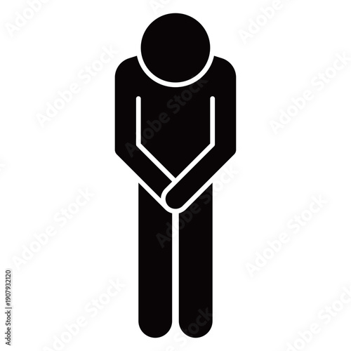 丁寧な挨拶や謝罪を表現するお辞儀（ピクトグラム）のベクターイラスト