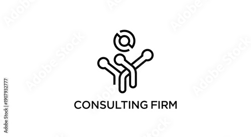 Simple black and white consulting firm logo design.