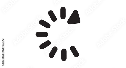 Simple black and white loading spinner icon indicating processing or buffering activity is currently ongoing