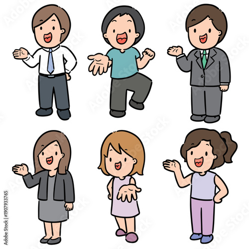 vector set of people hand palm up