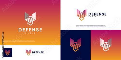 security solution with an abstract eagle shape, modern abstract style, vector design illustration.