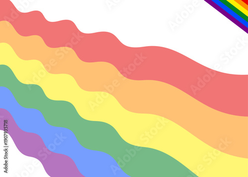 Rainbow Pride Flag, colors of the rainbow,  design motif associated with LGBTQ+ pride imagery
