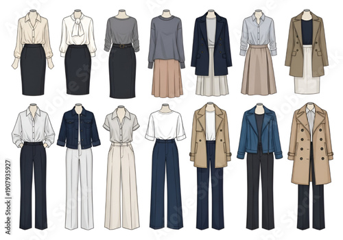 Fashionable Clothing Items Neatly Arranged Stylish Outfit Flat Lay Presentation