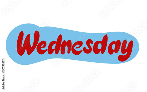Wednesday in Bold Hand Lettering Style for Weekly Calendar
