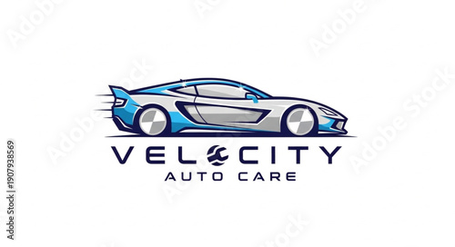 Modern Sports Car Logo Design Velocity Auto Care.
