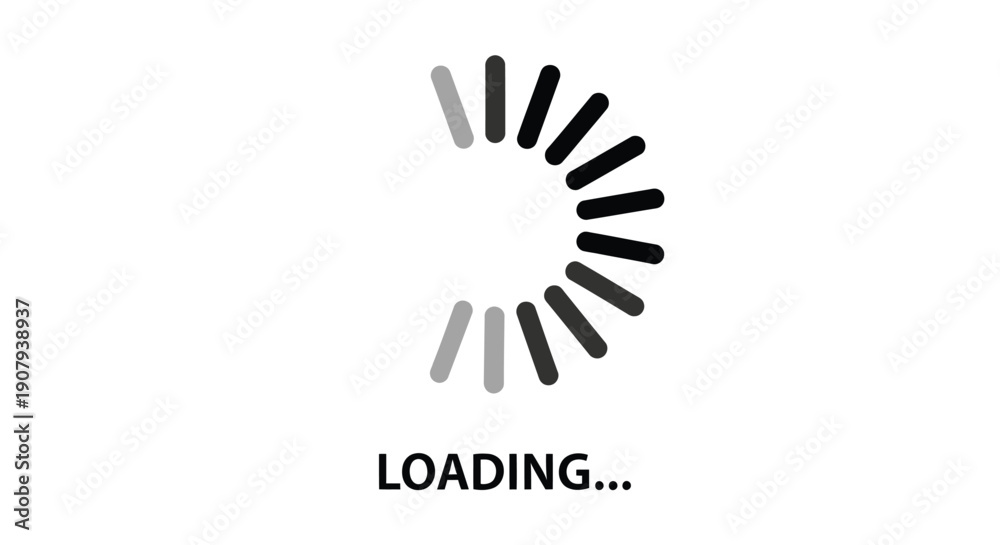 Obraz premium Minimalist black and white circular loading indicator shows a process that is currently in progress