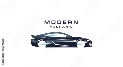Modern Sports Car Design Illustration.