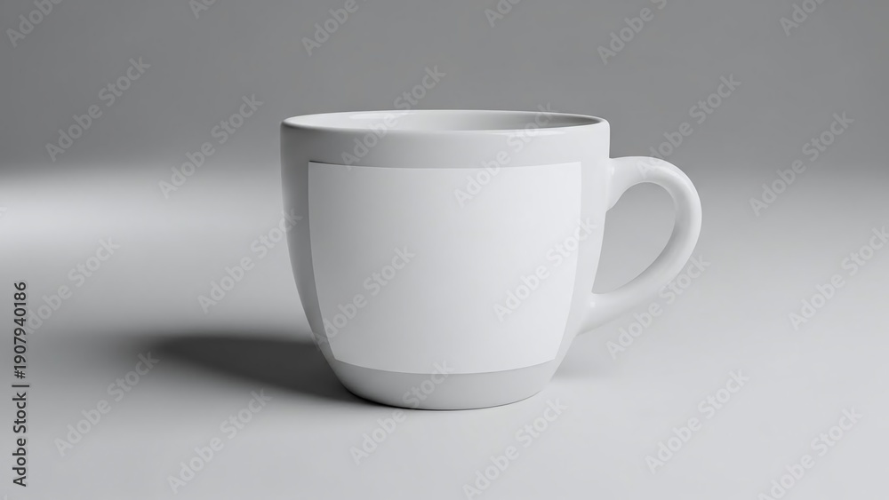Fototapeta premium White Coffee Cup on Gray Background.