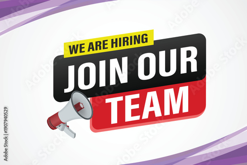 join our team word concept vector illustration with modern futuristic 3d style for landing page template ui web mobile app poster banner flyer  gift card coupon label wallpaper

