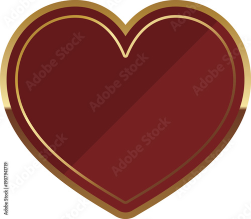 高級感のあるハートのフレーム　レッド＆ゴールド