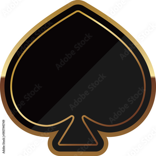 高級感のあるスペードのフレーム　ブラック＆ゴールド