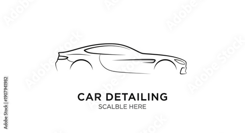 Modern Sports Car Silhouette for Automotive Detailing Services.