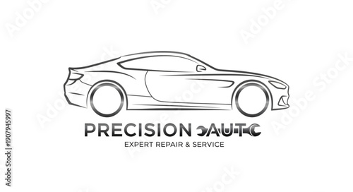 Precision Auto Car Service Logo Design.